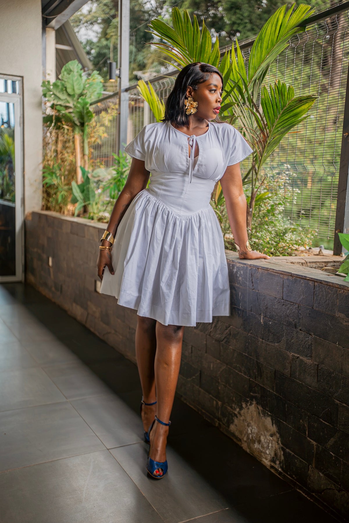 UMBO Short Dress - White