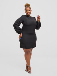 Little Black Bow Shift Dress