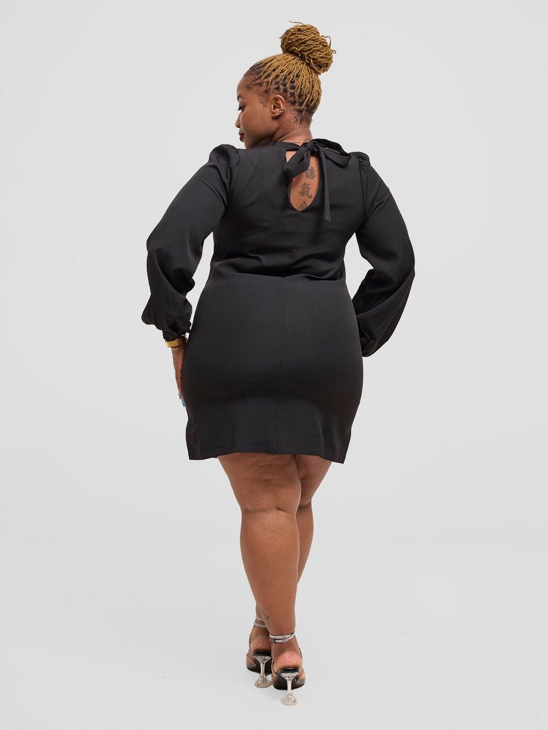 Little Black Bow Shift Dress