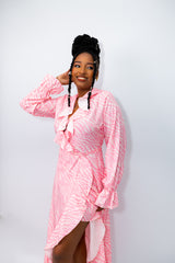 Pink Wrap Dress