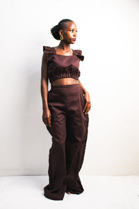 UMBO Crop Top - Dark Chocolate