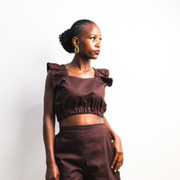 UMBO Crop Top - Dark Chocolate