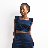 UMBO Crop Top - Navy Blue