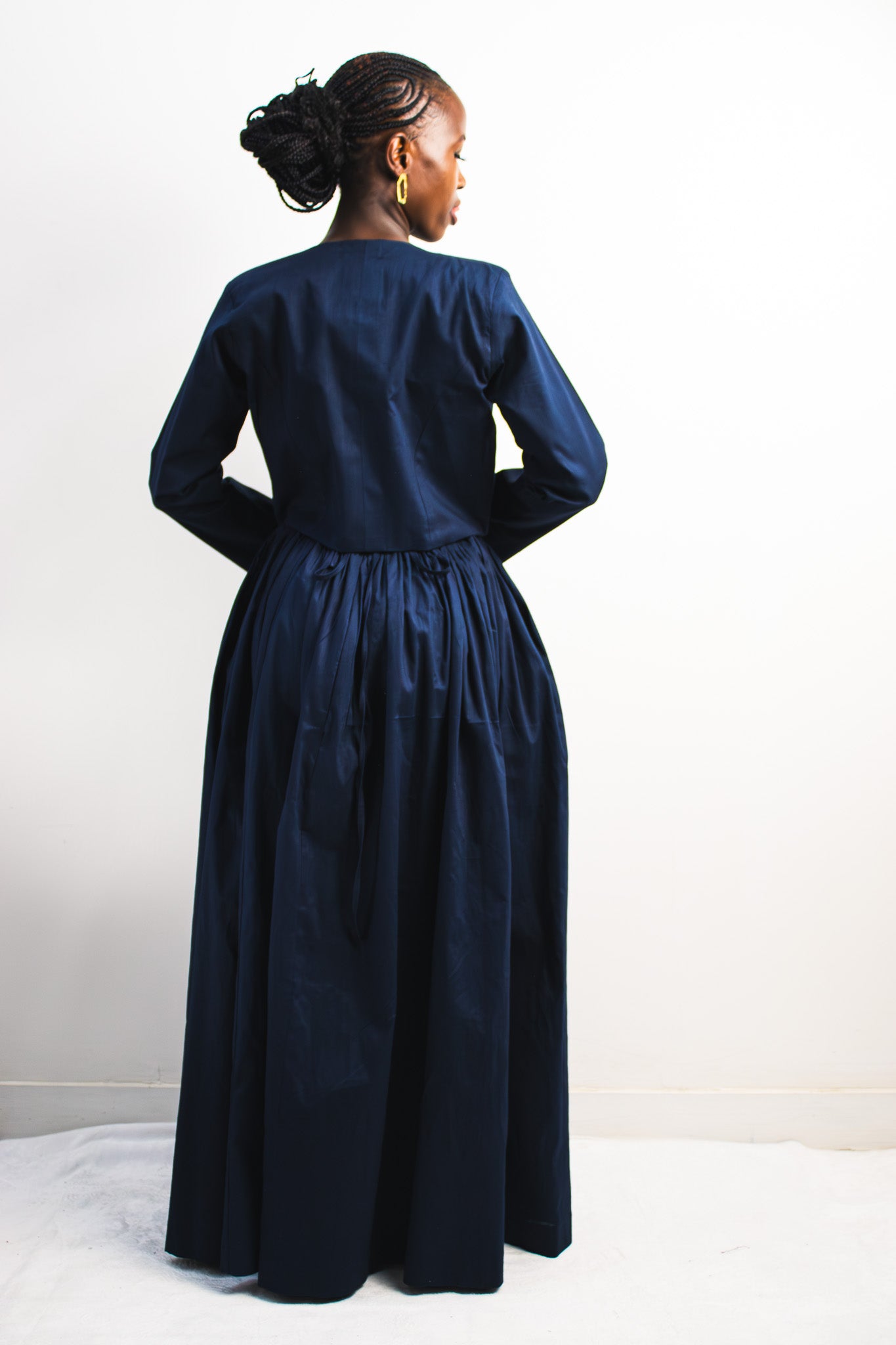 UTU Crop Coat - Navy Blue