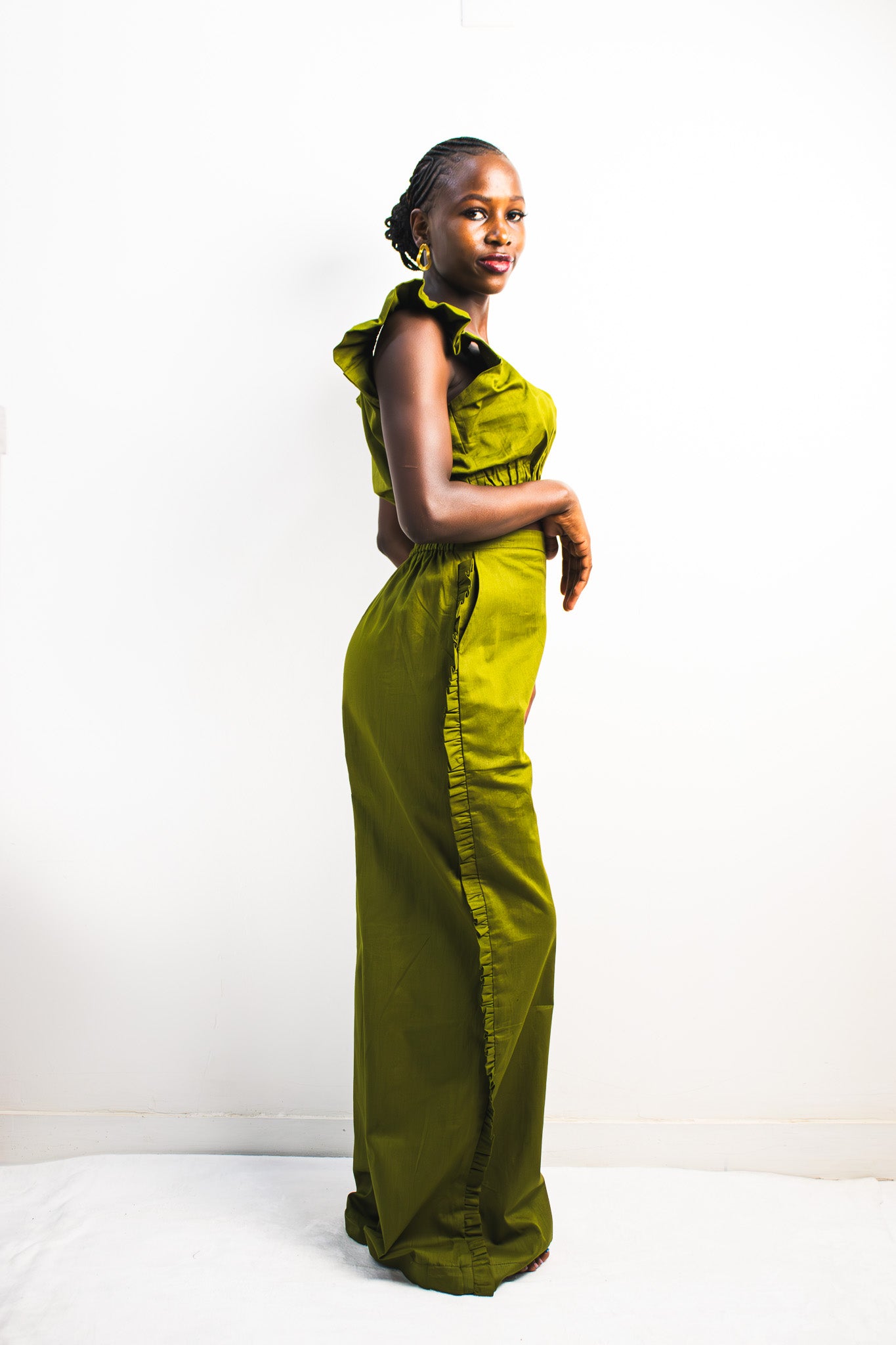 UMBO Crop Top - Olive Green