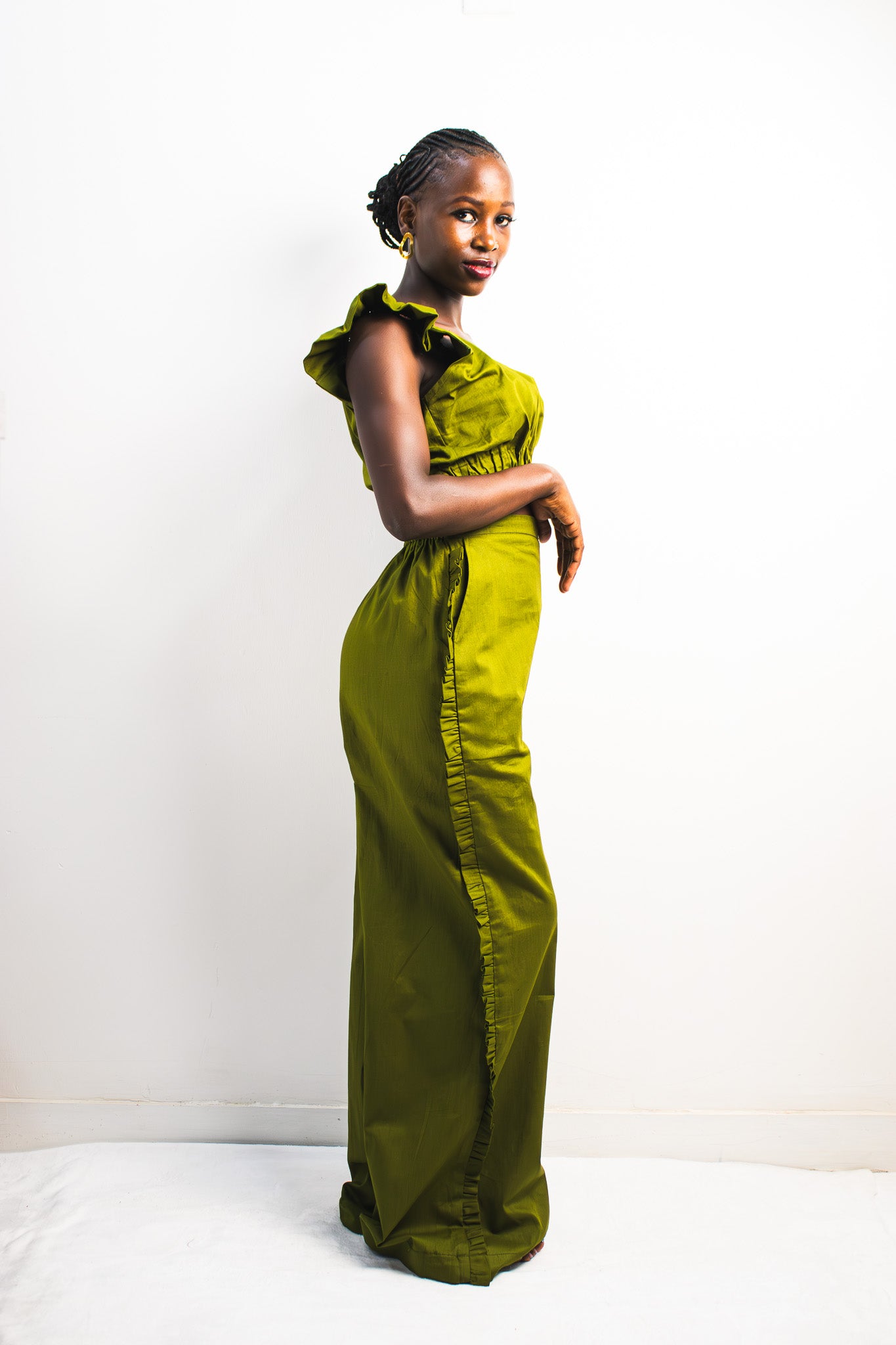 UMBO Crop Top - Olive Green