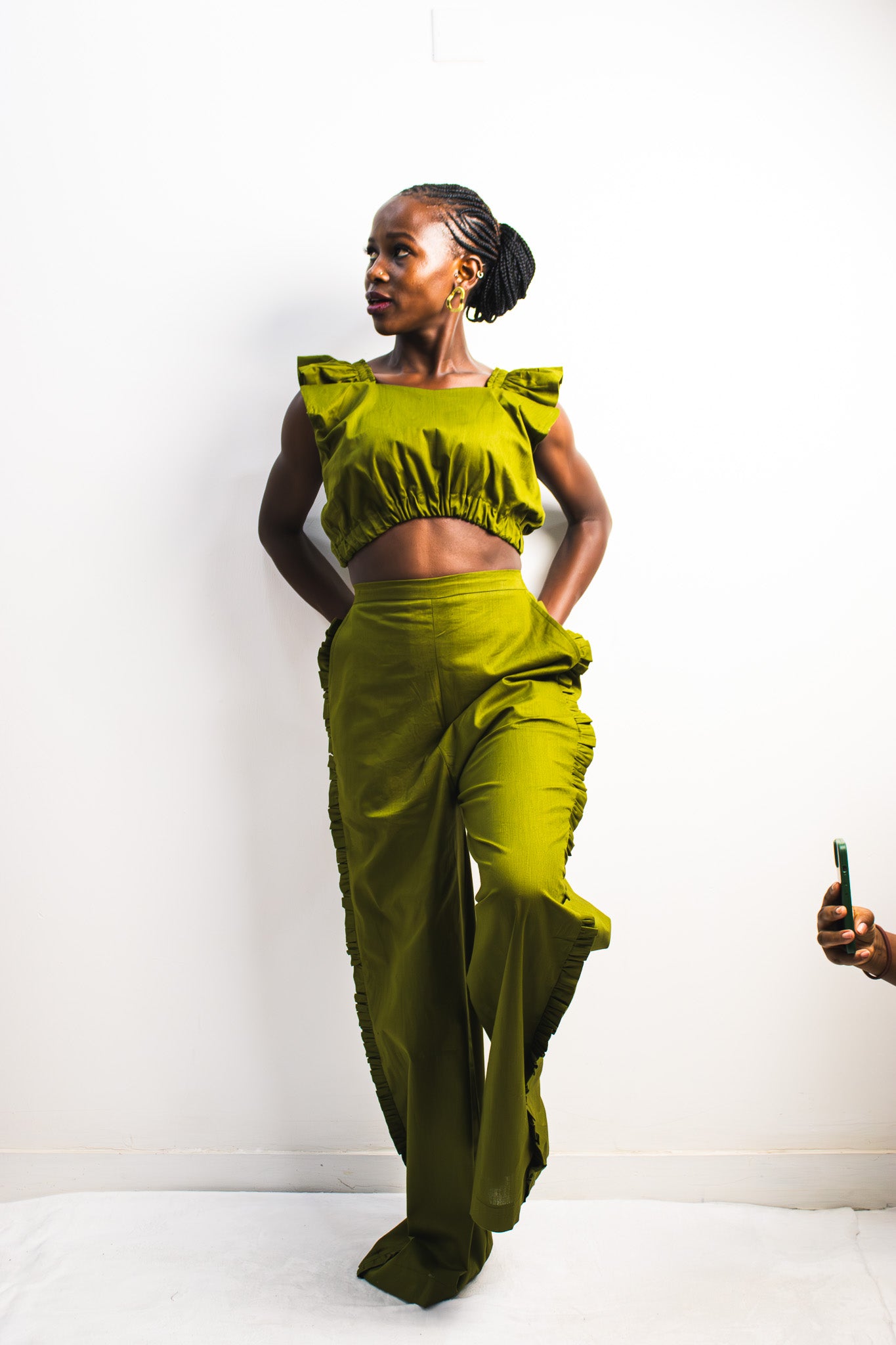 UMBO Crop Top - Olive Green