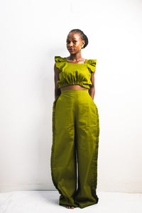 UMBO Crop Top - Olive Green