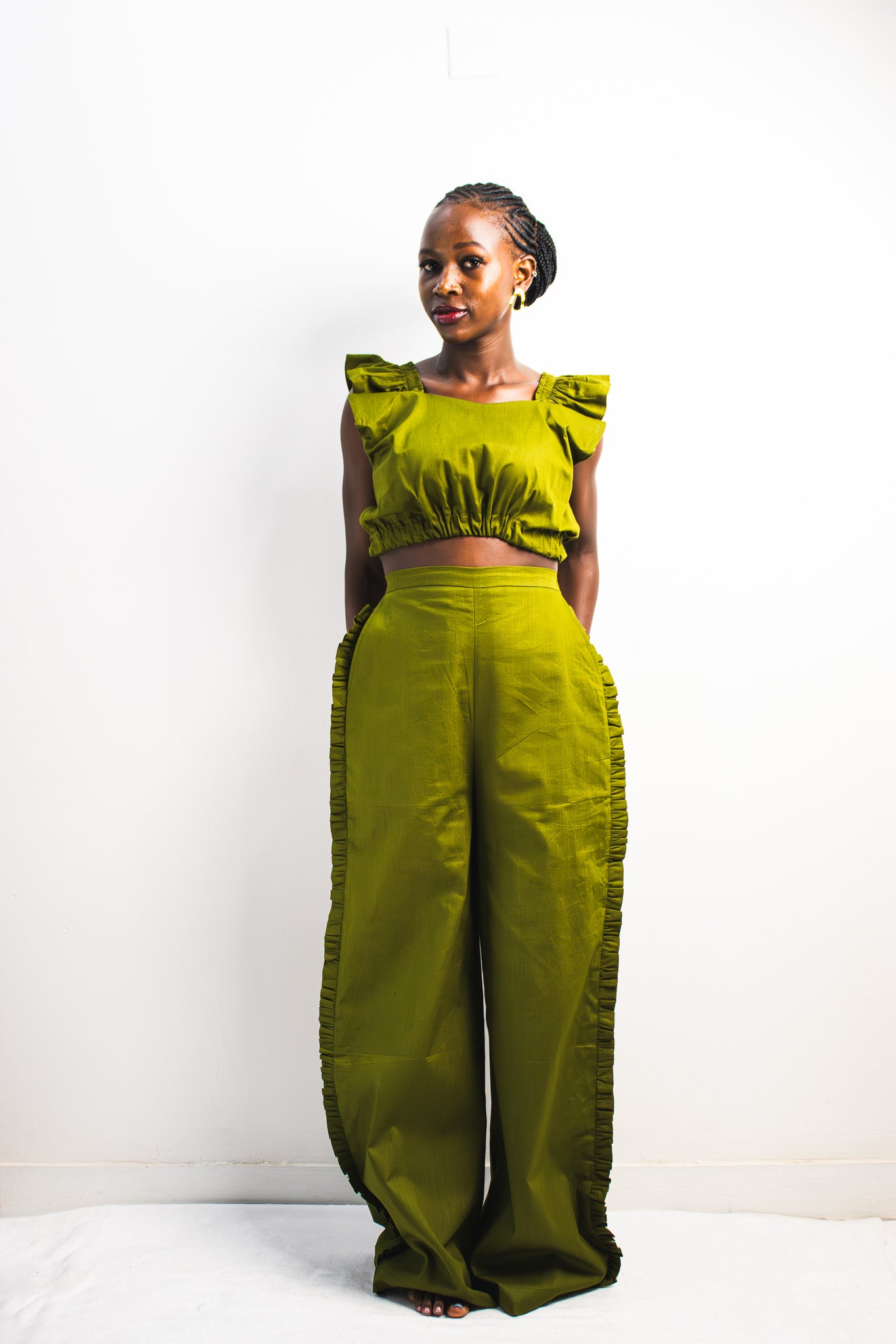 UMBO Crop Top - Olive Green