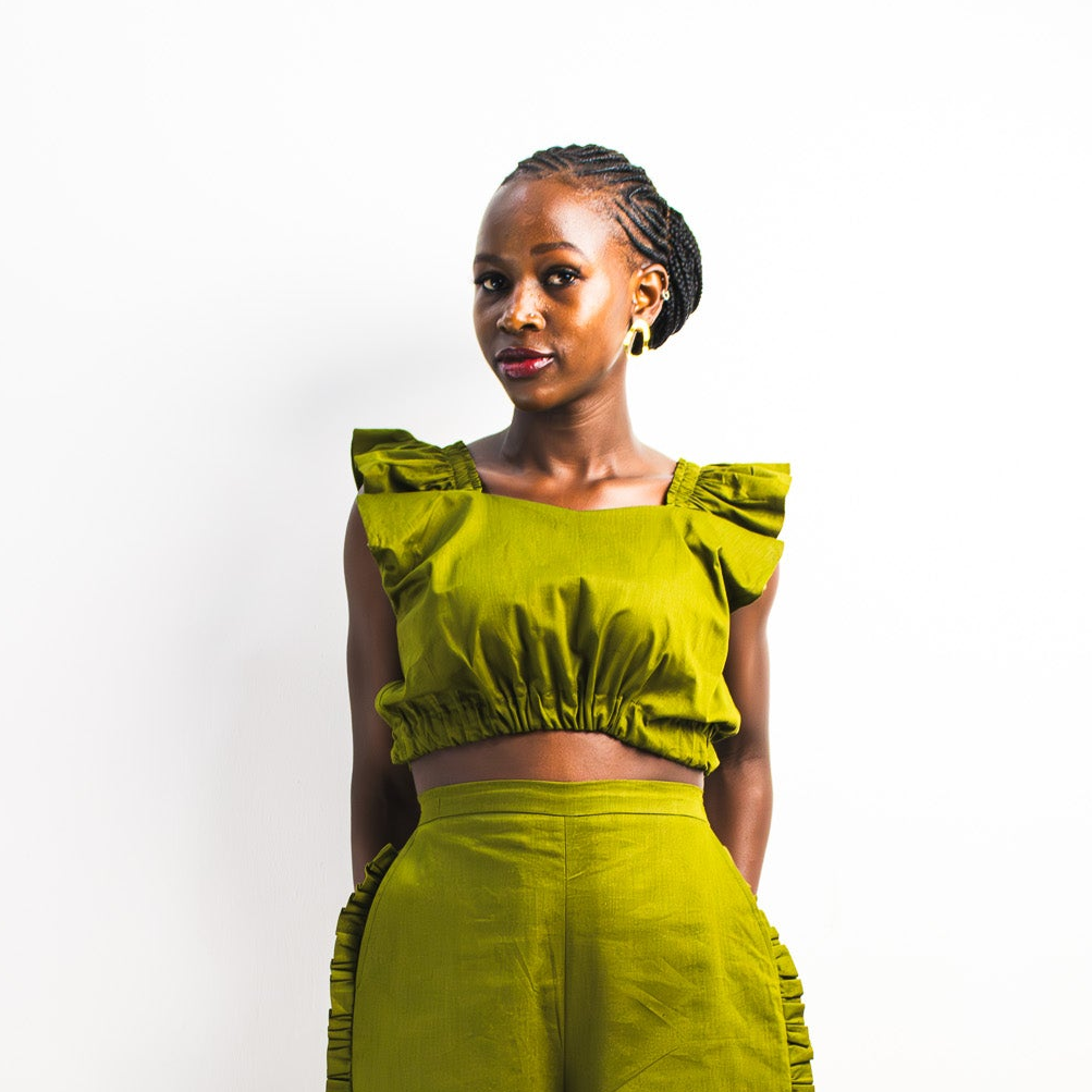 UMBO Crop Top - Olive Green
