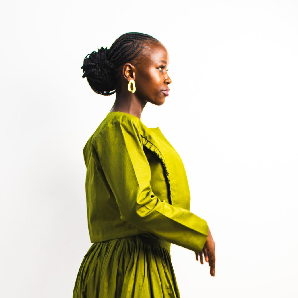 UTU Crop Coat - Olive Green