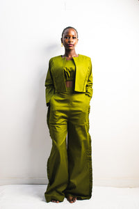 UTU Crop Coat - Olive Green