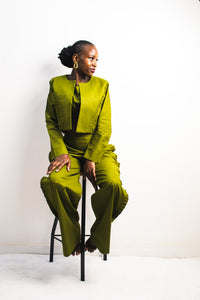 UTU Crop Coat - Olive Green