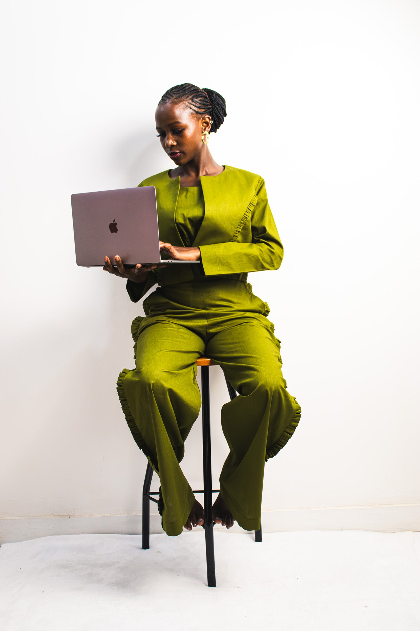 UTU Crop Coat - Olive Green