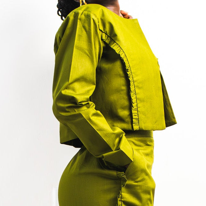 UTU Crop Coat - Olive Green