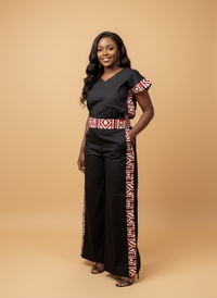 MALKIA PALAZZO & HURU TOP SET -RED