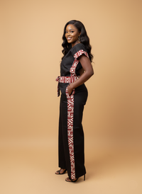 MALKIA PALAZZO & HURU TOP SET -RED