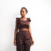 UMBO Crop Top - Dark Chocolate