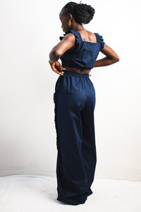 UMBO Crop Top - Navy Blue