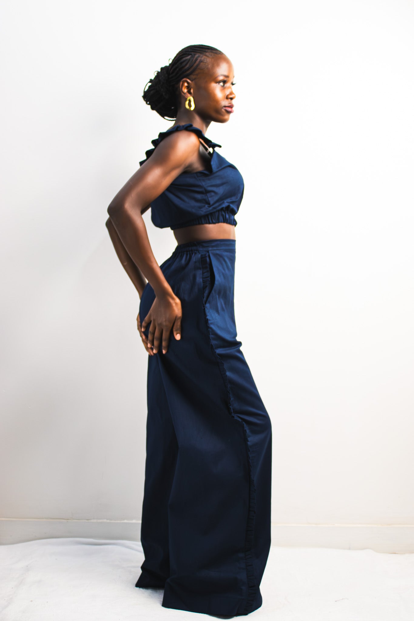 UMBO Crop Top - Navy Blue