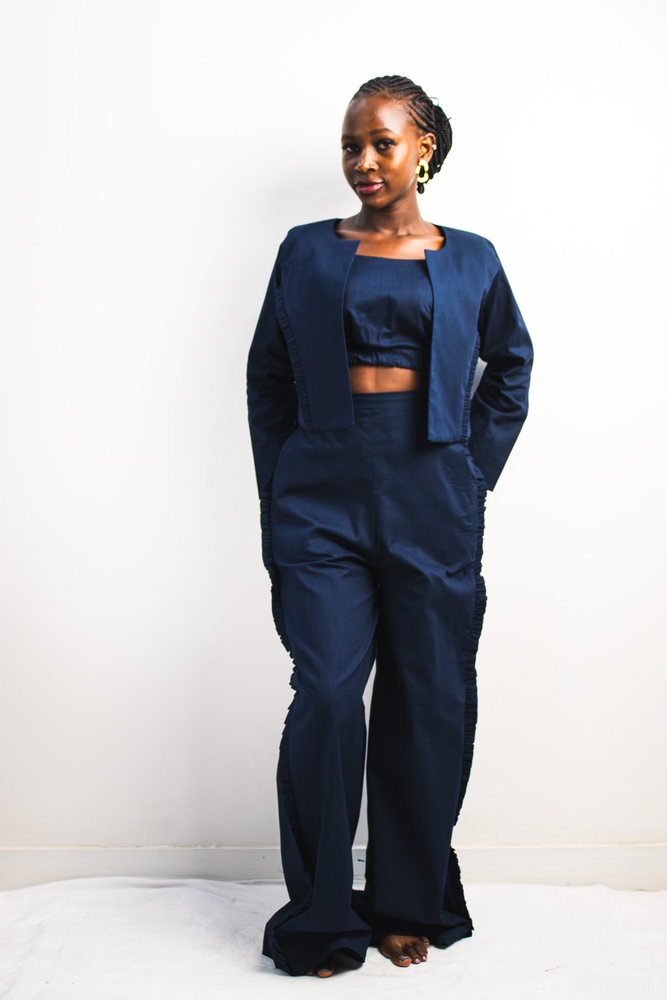 UTU Palazzo Pants - Navy Blue